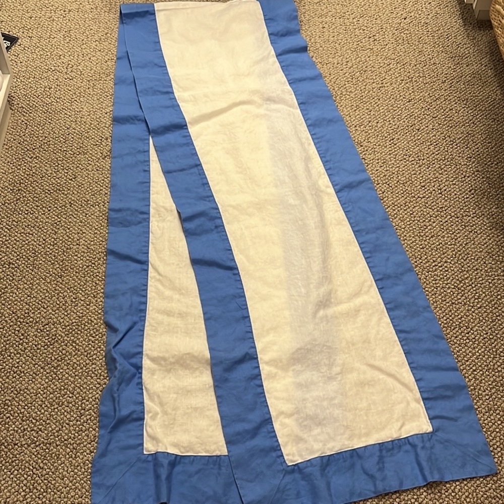 Pottery Barn Blue and White Table Runner, 102" Long - Picture 1 of 8